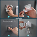 Suporte de Vassoura e Rodo com Adesivo de Parede 2 Unidades