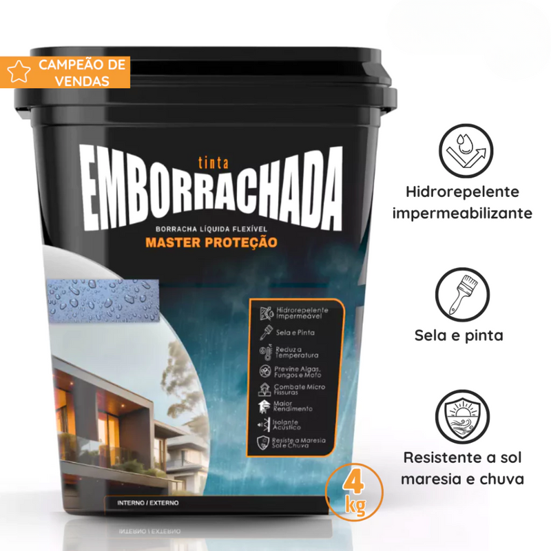 Tinta Emborrachada Borracha Liquida Sela e Pinta Parede Laje Reboco Telhado / PROMOÇÃO