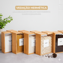 Kit 5 Dispenser Herméticos de Bambu 3L - ULTIMO DIA DE PROMOÇÃO