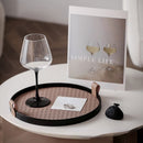 Bandeja Decorativa Redonda Banheiro/Sala com Alça Mahaos