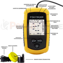 Localizador de Peixes Portátil Detector Com Fio De Profundidade