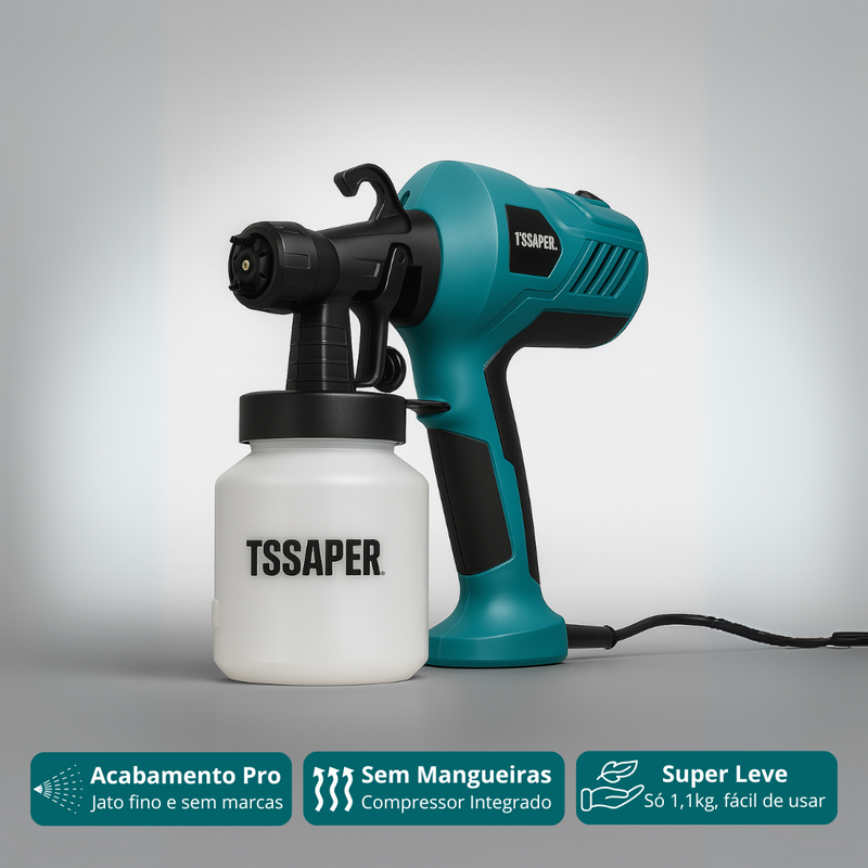 Pistola Elétrica para Pintura Pulverizador de tinta Compressor com Bico de Metal 450w TSSAPER
