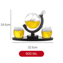 Decanter Whisky Globo Conjunto Recipiente de Vidro Mahaos